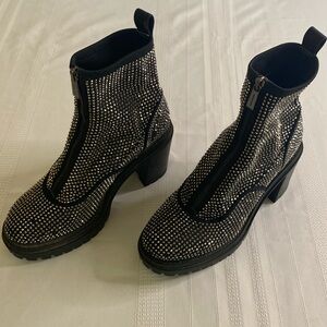 Michael Kors Black Studded Platform Ankle Boots